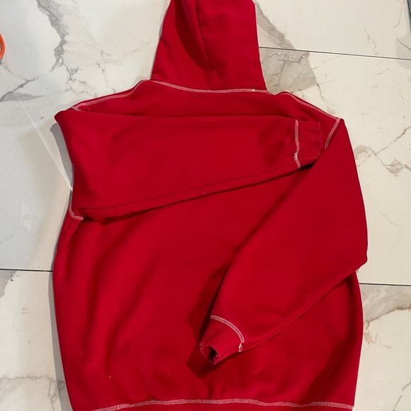Heavyweight Lux Extended Hoodie - Red/White - Size XXL - Picture 3 of 6